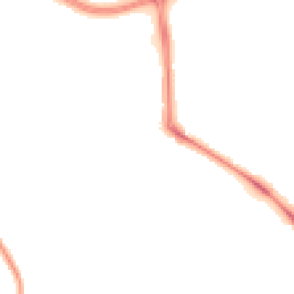 Night-time road noise heatmap for LS16 5JE