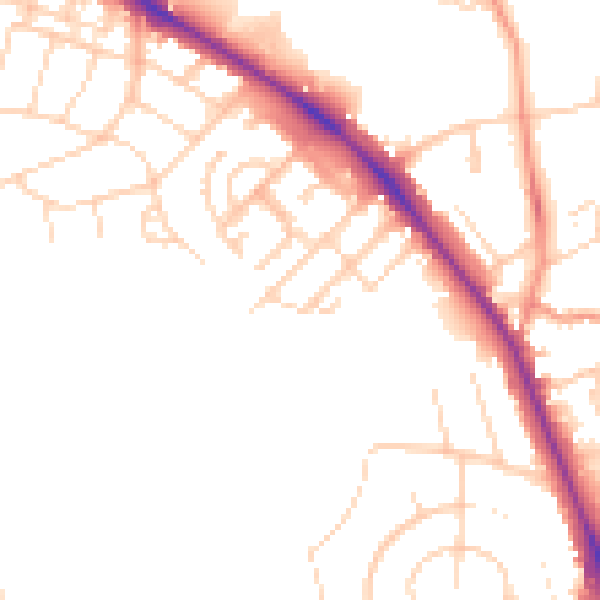 Daytime road noise heatmap for LS16 5LE