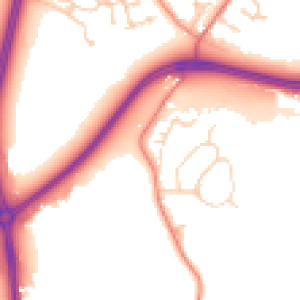 Daytime road noise heatmap for LS16 5PL