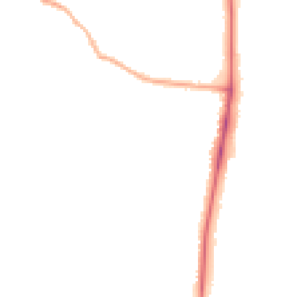 Night-time road noise heatmap for LS16 6AD