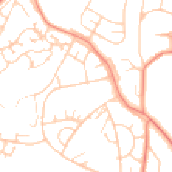 Daytime road noise heatmap for LS16 6BF