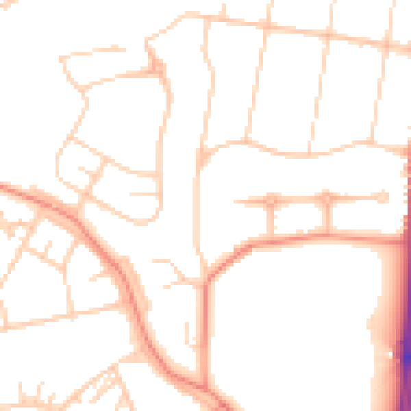 Daytime road noise heatmap for LS16 6BG