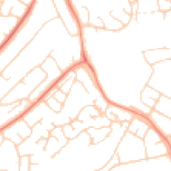 Daytime road noise heatmap for LS16 6DA