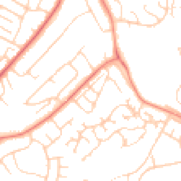 Daytime road noise heatmap for LS16 6DD