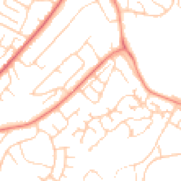 Daytime road noise heatmap for LS16 6DE