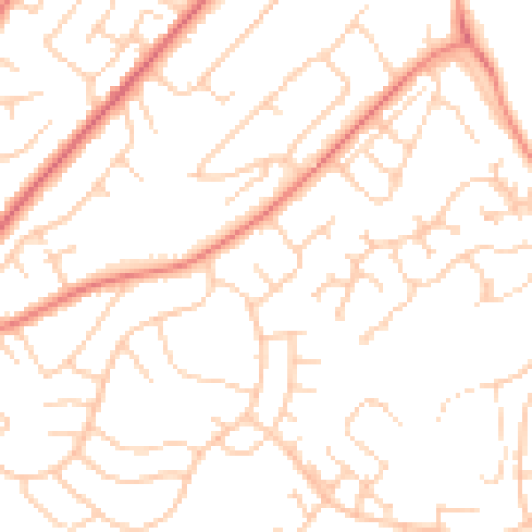 Daytime road noise heatmap for LS16 6DL