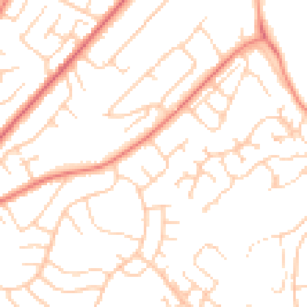 Daytime road noise heatmap for LS16 6DQ