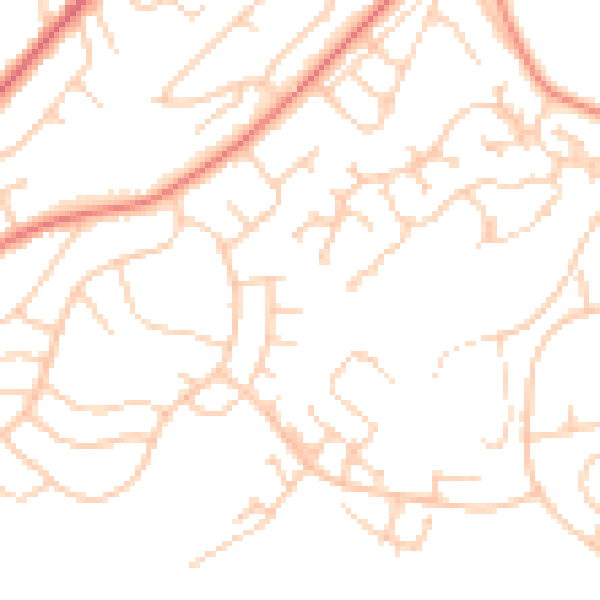 Daytime road noise heatmap for LS16 6DR