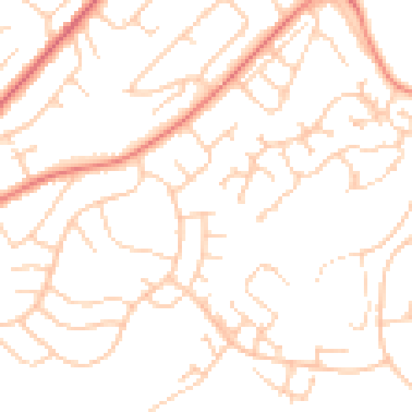 Daytime road noise heatmap for LS16 6DW
