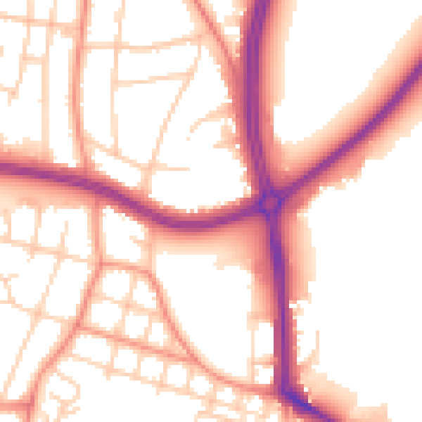 Daytime road noise heatmap for LS16 6EJ