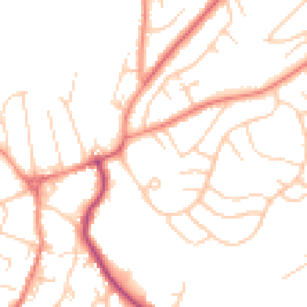 Daytime road noise heatmap for LS16 6EQ