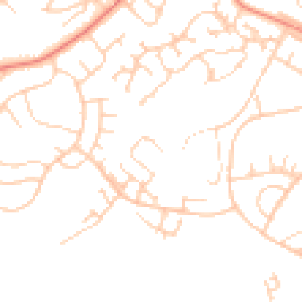 Daytime road noise heatmap for LS16 6FQ