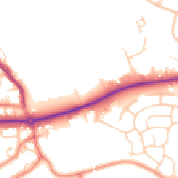 Daytime road noise heatmap for LS16 6FW