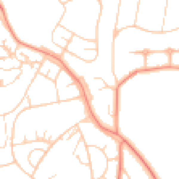 Daytime road noise heatmap for LS16 6LQ