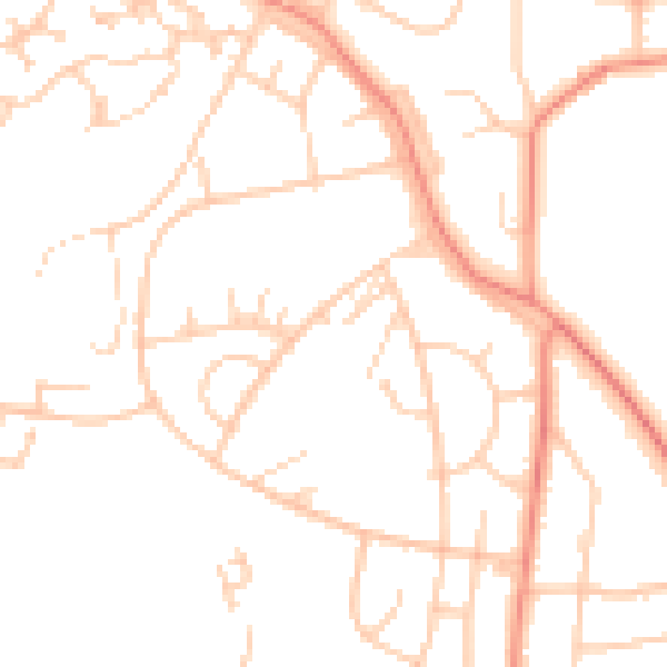 Daytime road noise heatmap for LS16 6NX