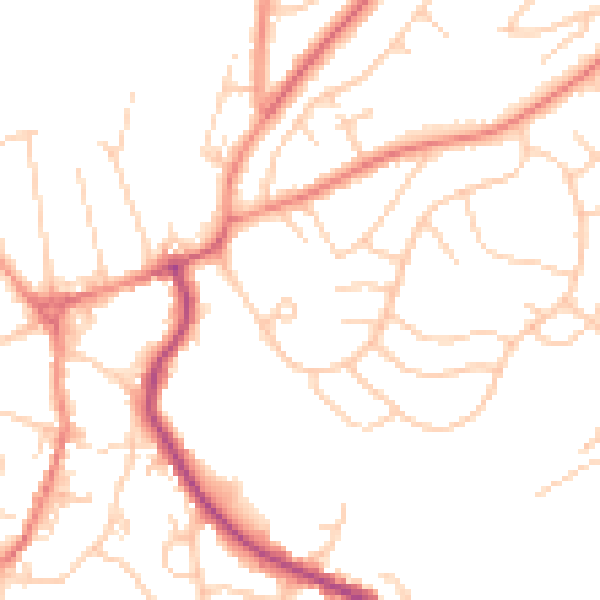 Daytime road noise heatmap for LS16 6PE