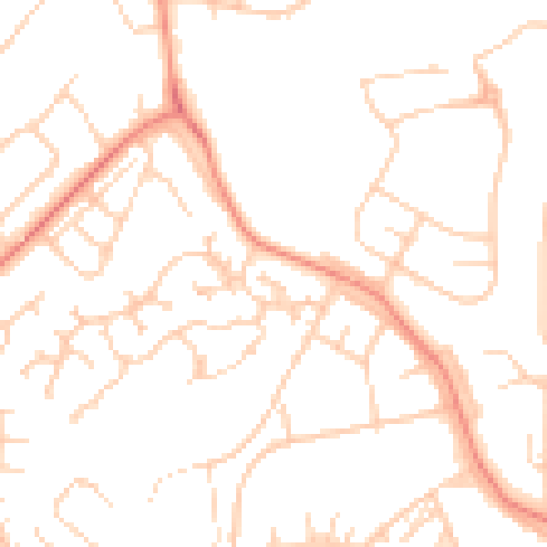 Daytime road noise heatmap for LS16 6SD