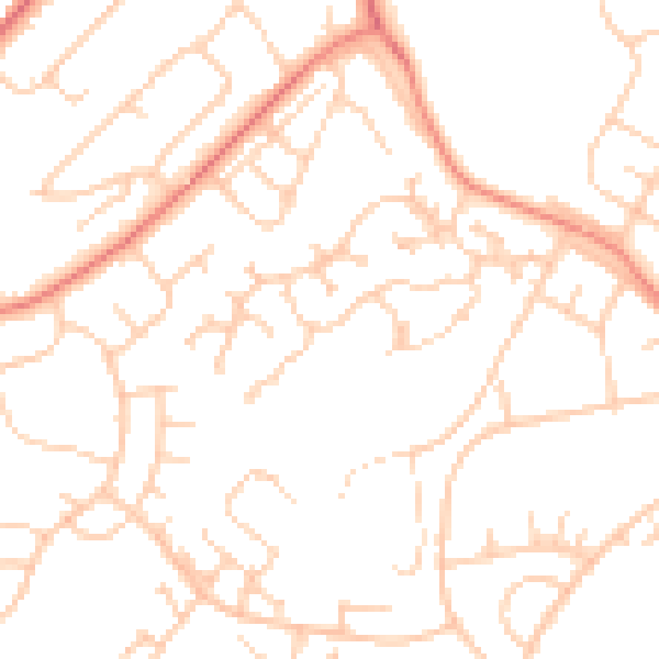 Daytime road noise heatmap for LS16 6SE