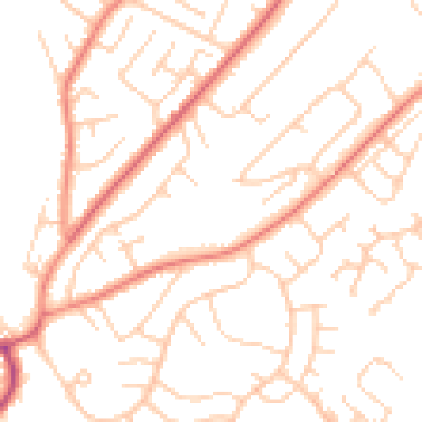 Daytime road noise heatmap for LS16 7BG