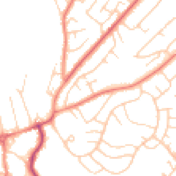 Daytime road noise heatmap for LS16 7BN
