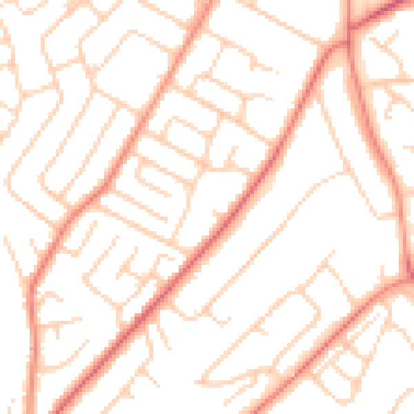 Daytime road noise heatmap for LS16 7DP