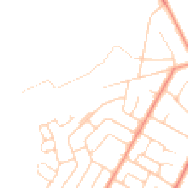 Daytime road noise heatmap for LS16 7FJ