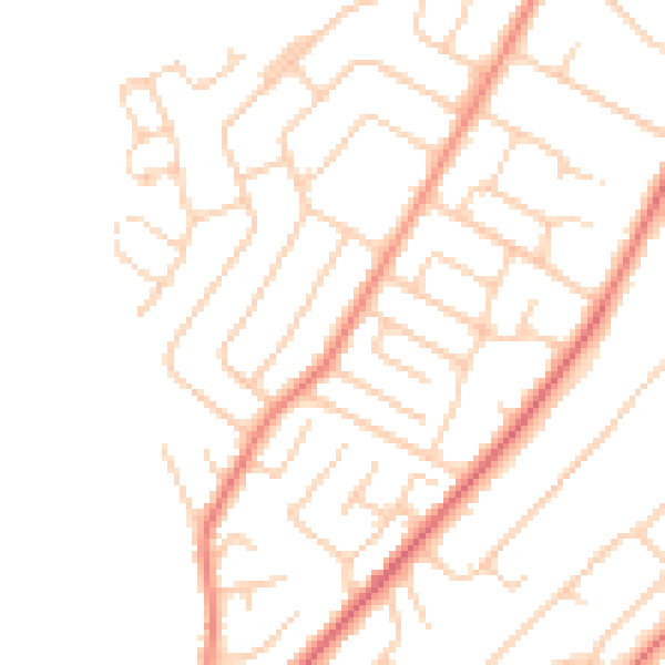 Daytime road noise heatmap for LS16 7HF