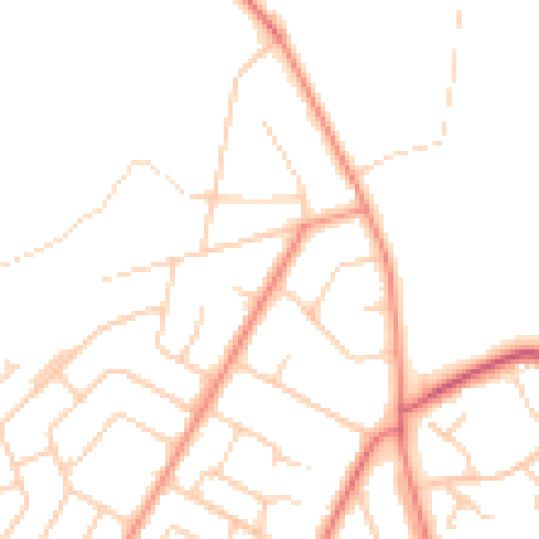 Daytime road noise heatmap for LS16 7LP