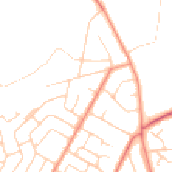 Daytime road noise heatmap for LS16 7LR
