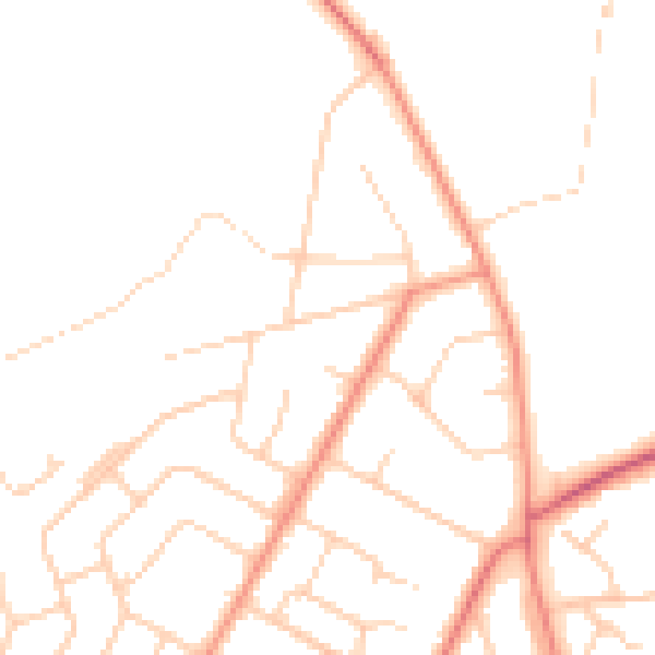 Daytime road noise heatmap for LS16 7LS