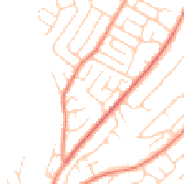 Daytime road noise heatmap for LS16 7PP