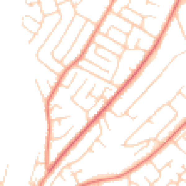 Daytime road noise heatmap for LS16 7PT