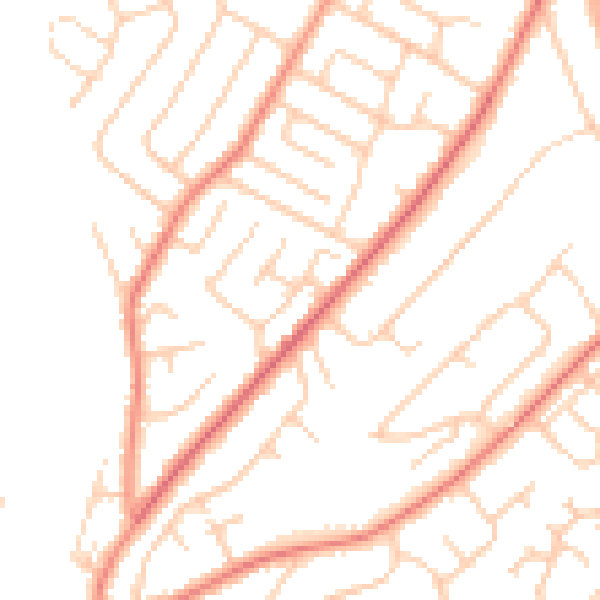 Daytime road noise heatmap for LS16 7PU