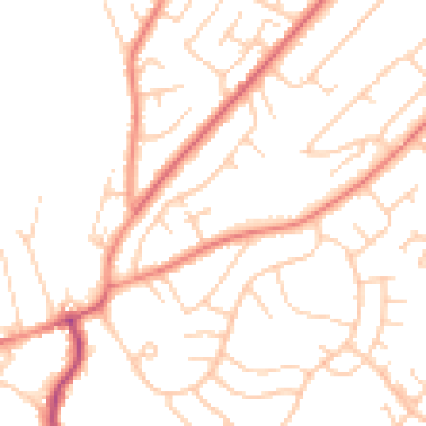 Daytime road noise heatmap for LS16 7RQ
