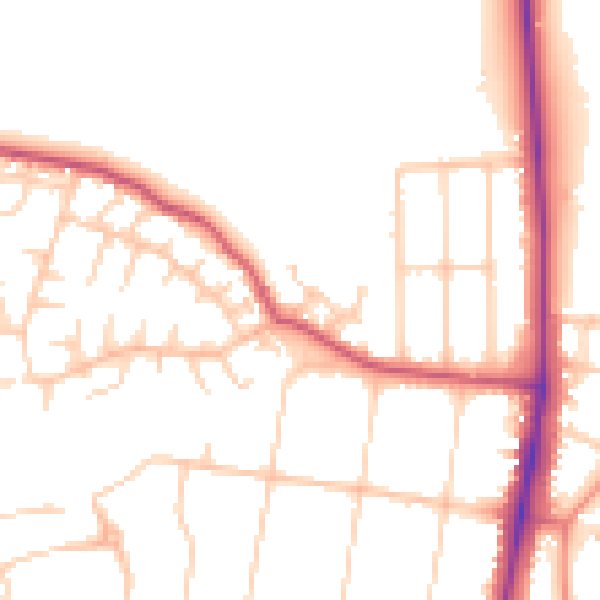 Daytime road noise heatmap for LS16 7TP
