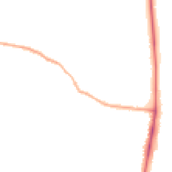 Night-time road noise heatmap for LS16 7TP