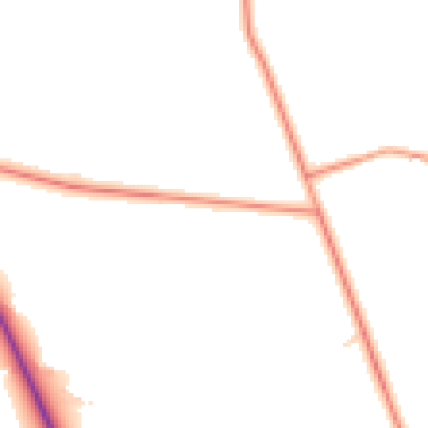 Daytime road noise heatmap for LS16 8BG