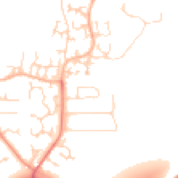 Daytime road noise heatmap for LS16 8ES