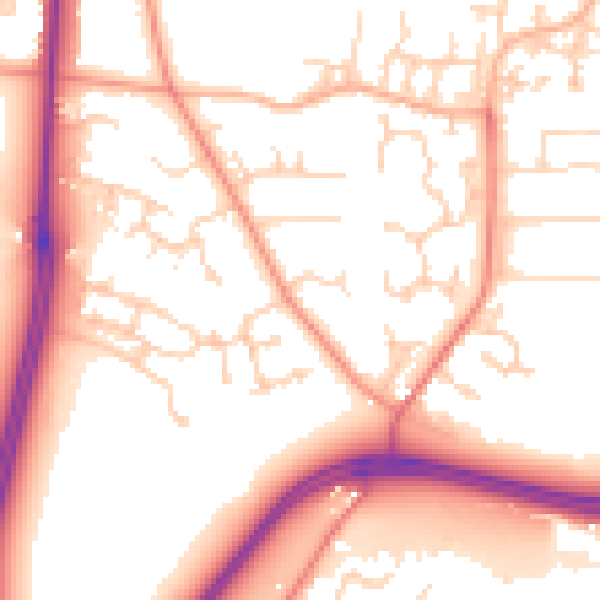 Daytime road noise heatmap for LS16 8FD