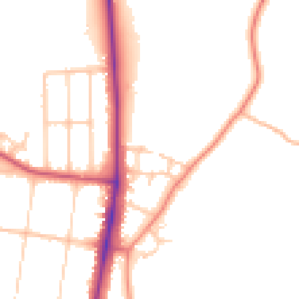 Daytime road noise heatmap for LS16 8FG