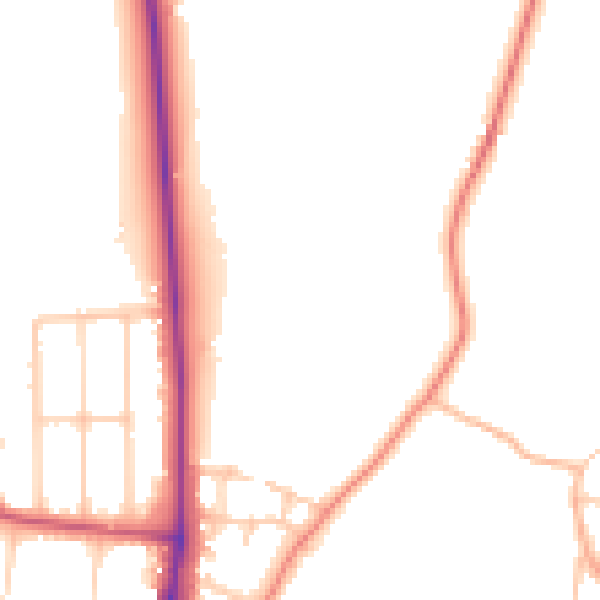 Daytime road noise heatmap for LS16 8GN