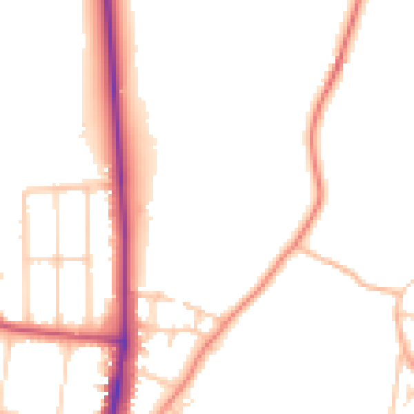 Daytime road noise heatmap for LS16 8GP