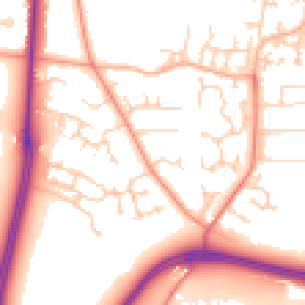 Daytime road noise heatmap for LS16 8JA