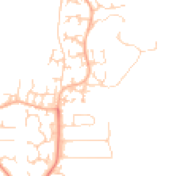 Daytime road noise heatmap for LS16 8JG