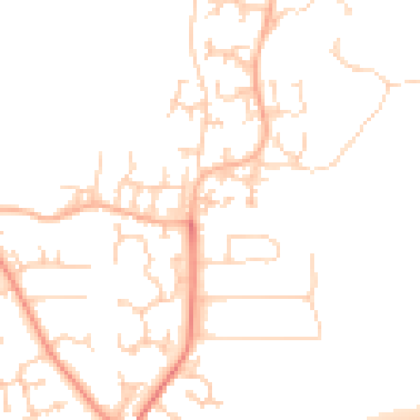 Daytime road noise heatmap for LS16 8JH