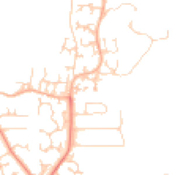 Daytime road noise heatmap for LS16 8JJ
