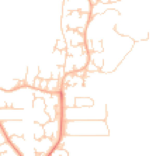 Daytime road noise heatmap for LS16 8JN