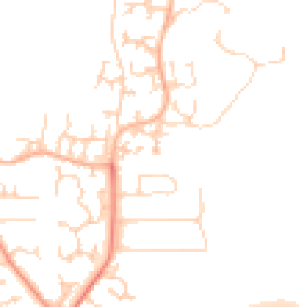 Daytime road noise heatmap for LS16 8JQ