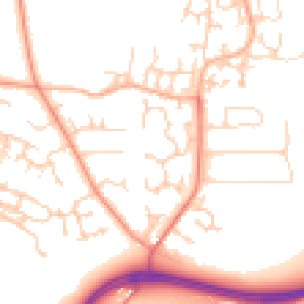 Daytime road noise heatmap for LS16 8NP