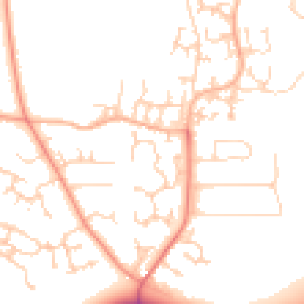 Daytime road noise heatmap for LS16 8NR